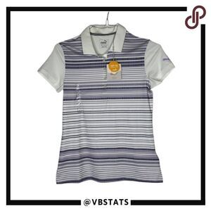 Puma‎ Women's Purple/Lavender/White Striped SS Golf Polo in Size Small (NWT)